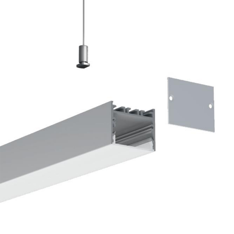 Suspended Light LED Diffuser Aluminum Channel For 45mm LED Strips